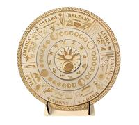 Wheel Of The Year Sign - Wheel Of The Year Calendar | Wooden Engraved Astrology Board Signs With Stand, Celestial Decoration For Housewarming, Baby Shower, Christmas, Action