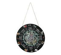 Wheel Of The Year Wood Sign, 12 Inch Pagan Wheel Of The Year Wood Sign, Handmade Witch Door Sign, Witch Calendar Wall Decor, for Colleagues Friends, Home Decor