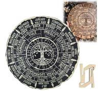 Wheel Of The Year Wood Sign,Tree of Life Wooden Calendar,Sabbats Pagan Witch Sign,Celtic Tree of Life Calendar,Tree of Life Wooden Calendar, Wooden Desktop Décor,Calendar Desktop Ornament
