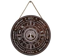 Wheel Of The Year Wood Sign, Sabbats Pagan Witch Sign, Wiccan Holidays, Wicca Calendar, Yule Altar, Vintage Handmade Christmas Sign, Christmas Decor 12 In