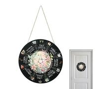 Wheel of the Year Wooden Wall Sign - 11.8" Witch Calendar & Altar Decor for Pagan & Wicca Homes