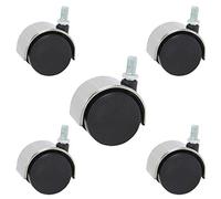 Wheel Plate Casters Set of 5 Chair Casters Wheels al,Office Chair Caster with Threaded Stem 10x16mm,Swivel Twin Castors,Heavy Duty Wheels for T