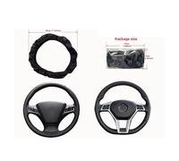 Wheel Protector Cover Artificial Three-dimensional Embossed-car Without Inner Ring Steering Wheel Cover Auto Parts For 14.5-15 Inches Steering Protective Case Cover(Black)