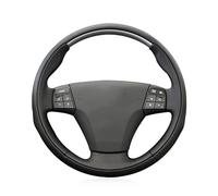 Wheel Protector Cover For Volvo C30 2006-2013 C70 2008-2010 Black Leather Hand Stitched Car Steering Wheel Cover Auto Steering Wheel Cove(Gray Thread)