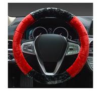 Wheel Protector Cover Winter Super Soft Creative Stitching Car Steering Wheel Cover Warm Fur Auto Handlebar On The Steering-Wheel Steering Protective Case Cover(Red)