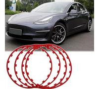 Wheel Protector Wheel Rims Hub Protectors Car Wheel Rim Protector, Car Hub Protection Ring Universal 4Pcs Tire Rim Guard Anti-Scratch, 16-20 Inch Rim Ring Alloy Wheel Protector Tyre Guard(Red,18 inche