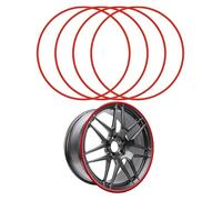 Wheel Rim Protector, 17-22 Inch Wheel Protectors, Scratch And Anti-friction, 4 Pieces Metal Bumper Decorative Ring(Red,19in)