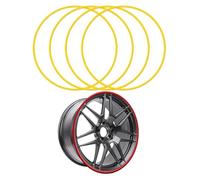 Wheel Rim Protector, 17-22 Inch Wheel Protectors, Scratch And Anti-friction, 4 Pieces Metal Bumper Decorative Ring(Yellow,19in)