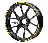 Wheel Rim Sticker Motorcycle Bicycle Car Gold Yellow Reflective Motorcycle Sticker Complete Set for 2 Wheels for 17 Inch and 16 Inch 18 Inch 19 Inch Rims Rim Tape