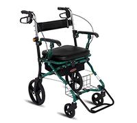 Wheel Rollator Mobility Seat and Detachable Storage Bag, Adjustable Height & 4 Wheels Shopping, Aluminium Walking Mobility Aid for Elderly Mobility Double The Comfort The New Thoughtful