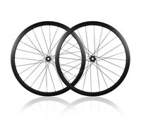 Wheel Set 700C Carbon Fiber Road Bike Front Rear Wheels 32mm Disc Brake Rim Tubeless Ready & Clincher Wheelset For 8/9/10/11/12speed Cassette, Thru Axle