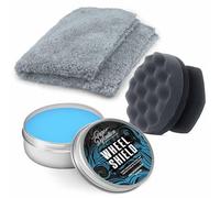 Wheel Shield Wax Car Alloy & Rim High Gloss Protection Paste Sealant Coating Pure Definition (50g + Hand Pad + Cloth)