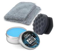 Wheel Shield Wax Car Alloy & Rim High Gloss Protection Paste Sealant Coating Pure Definition (75 g + Hand Pad + Cloth)