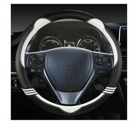 Wheel Sleeve Protector Carbon Fiber Leather Car Steering Wheel Cover For Toyota E'Z For Scion iM 2016 For Auris 2013-2016 wheel Cover(WHITE)