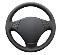 Wheel Sleeve Protector For BMW For E90 For 320 For 318i For 320i For 325i For 330i For 320d For X1 For 328xi 2007 Black Artificial Leather Steering Wheel Cover Car Steering Wheel Covers(Red Thread)