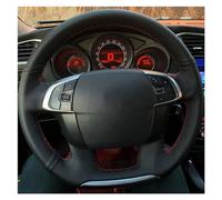 Wheel Sleeve Protector For Citroen For C4 For C4L 2011 2012 2013 2014 2015 Hand Sewing Leather Car Steering Wheel Cover Car Interior Accessories(Bl Thread)
