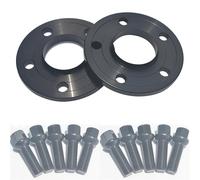 Wheel Spacer Shims Compatible With Benz For A-Class 2pcs 10mm Hub Centric Wheel Spacer PCD: 5X112 10pcs 14x1.5 Ball Type Bolts(Black,10mm)