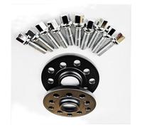 Wheel Spacers For VW For Golf For Bora For Polo Hub Centric Adapter 25mm Thickness 5x100 5x112 CB=57.1 Wheel Spacer With Widen Ball Bolts 14X1.5 Hub-Centric Spacer(25mm black B)