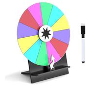 Wheel - Spinner with Stand, Wheels Fortune, Abletop Roulette Board, 12 Slot Turntables with Dry Erase Marker for Corporate Events