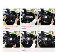 Wheel Steering Protector 1 PU Three-dimensional Braided Metal Dynamic Car Upholstery Without Inner Ring Steering Wheel Cover Fits 14.5-15 Inches Car Steering Wheel Covers(Pink)