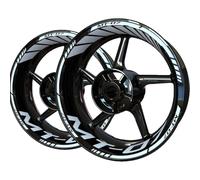 Wheel Stickers Motorcycle Wheel Rim Stickers Decal For MT07 Mt-07 MT 07 Reflective Hub Stripe Tape Wheel Sticker Decals Complete Set Rim Decal(WHITE)