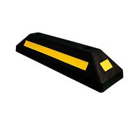Wheel Stop 57CM Black | Heavy Duty Parking Curbs with Yellow Reflective Stripes | Parking Guide Block Wheel Stoppers for Commercial and Domestic Car Parks and Private Garages