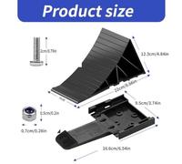 Wheel Stop Blocks for Cars, Trucks & RVs - Heavy-Duty Plastic Chocks with Anti-Slip Textured Base, Triangular Design, Stackable