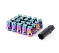 Wheel Studs Compatible With Subaru For Legacy B4 1998-2019 Iron Heptagonal Wheel Rays Lock Lug Nuts Length 32MM Closed End Nut Auto Part