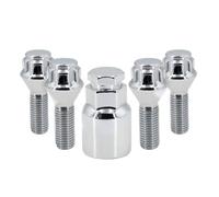 wheel studs Compatible with Vauxhall M12 x 1.5 Wheel Bolts Locking Lug Nuts with Locks Key Chrome Alloy Wheel Lug Stud Taper Seat