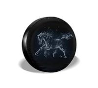 Wheel Tire Cover Spare Car Tire Cover 15 Inch White Fire Horse Universal Tire Cover Wheel Protector Waterproof Dust-proof UV Sun Tire Cover Fit for RV SUV Trailer,Car Wheel Accessories Tyre Cover