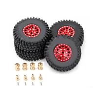 Wheel Tires 4PCS with extended couple compatible with For TRX4M For Defender 1/18 RC Crawler, enhanced traction for challenging outdoor environments (Red B)