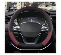 Wheel Trim Protector Cover D Shape Steering Wheel Cover PU Leather For VW For Golf 7(Wine Red)