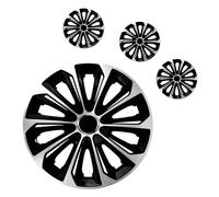 Wheel Trims Covers Hub Caps 15 Inch 4 PCS Set Extra Strong Silver/Black 15"