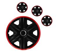 16" Universal Hub Caps Wheel Covers 4-Piece Set Red Shockproof Weather Resistant