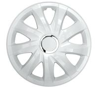 Wheel Trims Hub Caps Covers 15'' Universal White Gloss Durable ABS 4 Pieces Set