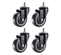 Wheel Universal Wheel with Brake Medium-Sized Bearing Wheel Industrial Caster Polyurethane Pulley Single Wheel Castors Casters(4 No Brake,3in)