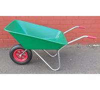 WHEELBARROW 85 LITRE GREEN PLASTIC PAN MADE IN UK