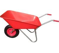 WHEELBARROW 85 LITRE RED PLASTIC PAN MADE IN UK