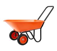 VEVOR 5 Cu. Ft 397 lbs Capacity, 2 Dump, Garden Handle & 10" Wide Track Wheels, Easy Loading Utility Cart & Wagons for Outdoor Lawn Yard, Orange + Black