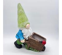 Wheelbarrow Gonk Solar Garden Light Ornament Decoration 20 White LED - 44cm by Bright Garden