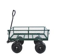wheelbarrow Heavy Duty Garden Dump Cart Folding Utility Wagon with Rotating Handle Removable Sides, for Farms Warehouses