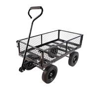 wheelbarrow Heavy Duty Mesh Garden Cart with Rotating Handle and Removable Sides Utility Wagon Dump Cart, for Yard