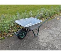 Wheelbarrow Home Garden Cart Galvanised with Pneumatic Tyre (85L)