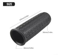 Wheelbarrow Rubber Handles 4 Pack, Round Tube Replacement Grips for 30mm Diameter Tubes, Non-Slip Groove Design, Weatherproof Plastic Handle Covers, Black(122 x 32mm)