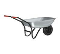 vidaXL Wheelbarrow Silver and Black 133 x 62.5 x 58 cm Steel