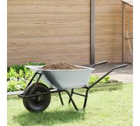 Wheelbarrow Silver And Black 124 X 73 X 65 Cm Steel