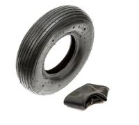 Wheelbarrow Tyre and Inner Tube 3.50-6 Ribbed Tread 2 Ply 6 Inch Wheel Barrow
