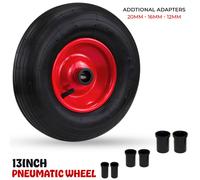 Wheelbarrow Wheel 33cm 14" Pneumatic Tyre Replacement 4.00-6, 150kg Load