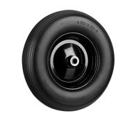 Relaxdays Set of 4 Wheelbarrow Wheels 4.80 4.00-8, Solid Rubber, Steel Rim, Spare Tire, 100kg Capacity, Black