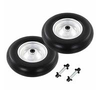 Wheelbarrow Wheel Black/Silver Solid PU & Metal Rim 390x90mm 4.00-8 HeavyDutyHD
